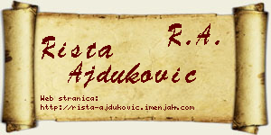 Rista Ajduković vizit kartica